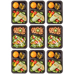 Durahome - Meal Prep Containers, 10-Pack 2 Compartment, BPA Free Food Storage Container with Lids, Portion Control, 30oz.