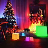 LED Light Cube LOFTEK : 4-inch RGB 16 Colors Cool Cube Lights with Remote Control, MCU Tesseract Mood Lamp, IP65 Waterproof and USB Charging Beside Desk Lamp,Perfect for Kids Nursery and Toys