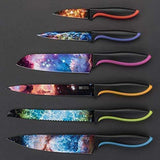 Cosmos Kitchen Knife Set in Gift Box - Unique Gifts For Men and For Women - 6-Piece Colorful Cooking Chef Knives Set