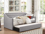 Homelegance Tulney Fabric Upholstered Daybed with Trundle, Twin, Gray