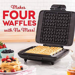 DASH No-Drip Belgian Waffle Maker: Waffle Iron 1200 Watt + Waffle Maker Machine for Waffles, Hash browns, or any Breakfast, Lunch, & Snacks with Easy Clean, Non-Stick + Mess Free Sides - Red