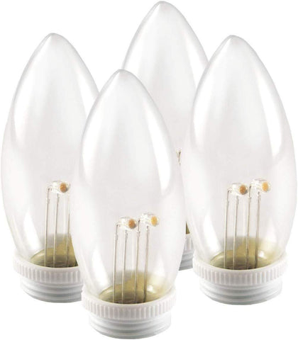 612 Vermont Ultra Bright, Battery Operated LED Window Candle Replacement Bulbs, P-1935-R4-W-RH, for White Candlesticks (4 Bulbs/Pack)