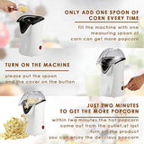 Hot Air Popcorn Popper, Popcorn Maker, 1200W Electric Popcorn Machine with Measuring Cup and Removable Lid, Healthy Popcorn Maker for Home, No Oil Needed, Great For Kids (White)