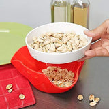 HIRALIY Double Dish Pedestal Serving Snack Dish For Peanuts Pistachios Cherries Edamame Fruits Candy Snacks, Green