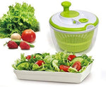 DenSan Crank Handle & Locking Lid Multifunction 4.5 Quart Manual Good Grips Vegetables Dryer Dry Off Drain Quick Filter Lettuce vegetable Salad Spinner(Green)