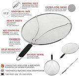 Grease Splatter Screen for Frying Pan 13" - Stops 99% of Hot Oil Splash - Protects Skin from Burns - Splatter Guard for Cooking - Iron Skillet Lid Keeps Kitchen Clean by Veracity & Verve