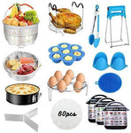 Accessories for Instant Pot,Accessories Compatible with 5/6/8Qt Instant Pot - 60 Pcs Parchment Papers,2 Steamer Baskets,Non-stick Springform Pan,Egg Rack,Egg Bites Mold,Kitchen Tong,Dish Plate Clip