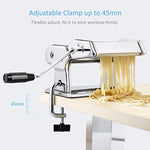 Alloyseed Stainless Steel Maker Homemade Noodle Machine with Adjustable Roller, Pasta Cutter, Hand Crank