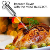 Meat Injector Kit, Opret 2-oz Stainless Steel Marinade Meat Injector Syringe with 3 Needles, 3 Cleaning Brusher and 5 Replacement O-rings For Improved Flavor FDA Cerified