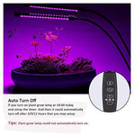 Povida Dual Head Plant Light, LED grow lights for indoor plants, 3/9/12 H Timer, 9 Dimmable Levels, 3 Switch Modes, 20W 40 LED, 360 Degree Adjustable Gooseneck Lights & Free Adapter, Red/Blue Spectrum