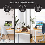 Luxxetta Office Computer Desk – 55” x 23” White Laminated Wooden Particleboard Table and Black Powder Coated Steel Frame - Work or Home – Easy Assembly - Tools and Instructions Included