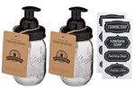 Jarmazing Products Mason Jar Foaming Soap Dispenser - Black - with 16 Ounce Ball Mason Jar - Two Pack!