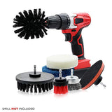 Dr Brush Drill Brush Attachment Cleaning Kit Set All Purpose Power Scrubber Wire Cup for Bathroom, Auto,Toilet, Kitchen, Grout, Deck, Carpet, Shower, Tub, Grill,Tile, Wheels Stiff Medium, (Pack of 6)