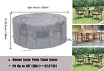 FLYMEI Patio Furniture Cover, Waterproof Outdoor Table Cover 600D Oxford Heavy Duty Fit Large Size Round Table Set Grey (Round 60"(Dia)×22.5"(H))