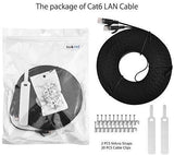 Lovicool Cat 6 Ethernet Patch Cable 100 ft Black, 4-Pair UTP Flat Networking Patch LAN Cable Ethernet Cords Network Wire Speed up to 250MHz with RJ45 Connectors 30m