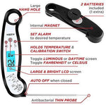 Kizen Instant Read Meat Thermometer- Waterproof Ambidextrous Thermometer with Backlight & Calibration.