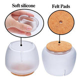 LimBridge Chair Leg Wood Floor Protectors, Chair Feet Glides Furniture Carpet Saver, Silicone Caps with Felt Pads #2, Round Diameter 1-7/16" to 1-5/8" (3.7cm-4.2cm) 16 Pack