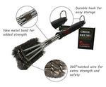 Grillin Chill Gear Meat Claws - Best Bear Claw Pulled Pork Meat Shredders in BBQ Grill Accessories +18" BBQ Grill Brush - Rust Proof Stainless Steel Woven Wire