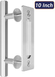 SMARTSTANDARD 8FT Top Mount Heavy Duty Sliding Barn Door Hardware Kit, Single Rail, Stainless Steel, Smoothly and Quietly, Simple and Easy to Install, Fit 42"-48" Wide DoorPanel (T Shape Hanger)