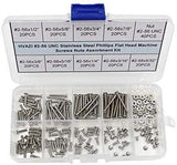 HVAZI #2-56 UNC Stainless Steel Phillips Flat Head Machine Screws Nuts Assortment Kit