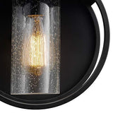 Globe Electric Bowery 1-Light Outdoor Indoor Wall Sconce, Matte Black, Clear Glass Shade 44176