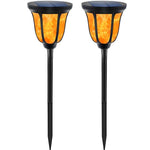 TomCare Solar Lights Solar Torches Lights Waterproof Flickering Flames Torches Lights Outdoor Solar Powered Path Lights Dancing Flame Lighting Dusk to Dawn Auto On/Off for Garden Patio Yard(2)