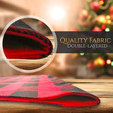 ATLIN Buffalo Plaid Christmas Tree Skirt - Larger 3 Inch Red and Black Checks for a Traditional Look - Machine Wash and Dry – 3 ft and 4 ft Models