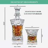 Vilmont Kepp Premium Whiskey Decanter Set, Lead Free Set of 4 Sophisticated Glasses for Whisky, Scotch, Bourbon, Rum in a Gift Box