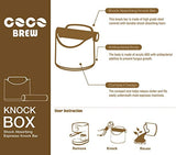 CoCo Brew, Espresso Knock Box - Durable 4.7 Inch, Barista Style Sturdy Shock-Absorbent Knockbox - Dishwasher Safe (Grey)