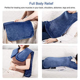 Fitfirst 33 x 15'' Heating Pad for Neck Shoulder and Back Pain Relief, Ultra Soft Flannel Electric Heat Therapy pad with Fixation Strap, 4 Heat Settings, Machine Washable, Auto Shut Off Sapphire Blue