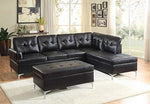 Homelegance Barrington 109" x 108" PU Leather Chaise Sofa, Gray