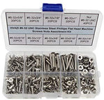 HVAZI #2-56 UNC Stainless Steel Phillips Flat Head Machine Screws Nuts Assortment Kit