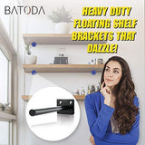 BATODA - 6" Solid Steel Floating Shelf Bracket (4 pcs) - Blind Shelf Supports - Hidden Brackets for Floating Wood Shelves - Invisible Support for Any Type of Shelf – Screws and Wall Plugs Included