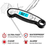 Kizen Instant Read Meat Thermometer- Waterproof Ambidextrous Thermometer with Backlight & Calibration.