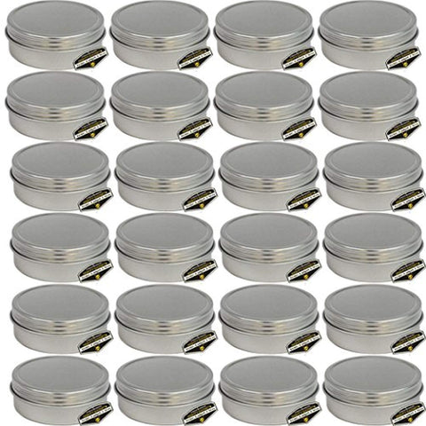 Mighty Gadget (R) 4 oz Round Tins Screw Lid Container (24 pack)