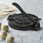 Uno Casa Cast Iron Tortilla Press, Pre-Seasoned, 8 Inch, Bonus 100 Pcs Parchment Paper