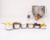 Stainless Steel Measuring Cups Set - Stackable 6 Pieces By Superb Chefs.