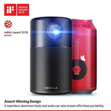 Nebula Capsule Smart Mini Projector, by Anker, Portable 100 ANSI lm High-Contrast Pocket Cinema with Wi-Fi, DLP, 360° Speaker, 100" Picture, Android 7.1, 4-Hour Video Playtime, and App