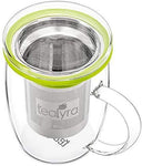 Tealyra - perfecTEA - Infuser Tea Cup - 15.2-ounce - Borosilicate Glass Tea Cup with Lid and Stainless Steel Infuser Basket - Perfect Mug for Office and Home Uses Loose Leaf Tea Steeping - 450ml