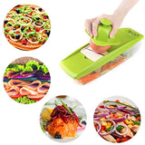 Mandoline Slicer Veggie Chopper, Coolife Multi-Function Pro Vegetable Chopper Onion Potato & Chopper 5 Interchangeable Blade Food Cutter Chopper Slicer Dicer Potato Peeler Spiralizer Vegetable Cutter