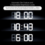 DIGOO DC-K3 3D Digital Alarm Clock, Wall Alarm clock, Led Electronic Clock With Snooze Function, 54 LED Light Beads Display，12/24 Hour Display，Adjustable Brightness，White