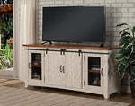 Martin Svensson Home Taos 65" TV Stand, Antique White & Aged Distressed Pine, Antique White and Aged Distressed Pine