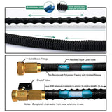 TheFitLife Flexible & Expandable Garden Hose - 25/50/75/100 Ft With Strongest Triple Core Latex & Solid Brass Fittings Free Spray Nozzle 3/4 USA Standard Kink Free Easy Storage Water Hose (100Foot)