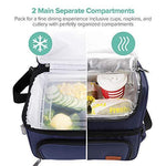 Large Lunch Box for Men, Insulated Adult Lunch Bag, Sable Reusable Waterproof Cooler Tote Bag for Meal Prep with 2 Main Spacious Compartments