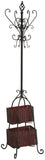 Southern Enterprises Metal Scrolled Coat Rack and Umbrella Stand 69"Tall in Black Finish