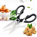 Heavy Duty Kitchen Scissors Set (Pack of 2) - Razor Sharp Multipurpose Utility Shears with Stainless Steel Blade for Herb, Chicken, Fish, Meat, Vegetables – Kitchen Shears (Black)