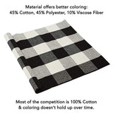 Buffalo Checkered Rug - Plaid Welcome Doormat - Outdoor/Indoor/Door/Floor/Kitchen/Rugs/Front Porch/Bathroom/Laundry Room/Bedroom - White/Black Outside Mat - House Flannel Doormats - 24inch x 36inch