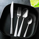 Silverware Set，MASSUGAR 20-Piece Silverware Flatware Cutlery Set, Stainless Steel Utensils Service for 4, Include Knife/Fork/Spoon, Mirror Polished (20-Piece)