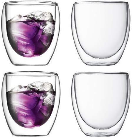 Bodum Pavina Double-wall Insulated 8.5-ounce Glasses, Set of 4