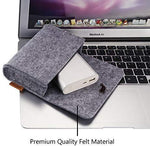 ProCase Felt Storage Case Bag Accessories Organizer for MacBook Laptop Mouse Power Adapter Cables Computer Electronics Cellphone Accessories Charger SSD HHD -Silver Grey